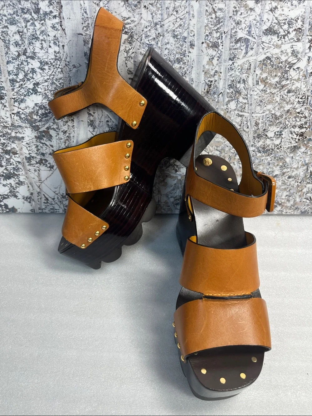 Tory Burch Women's Studded Platform Wedge Shoes